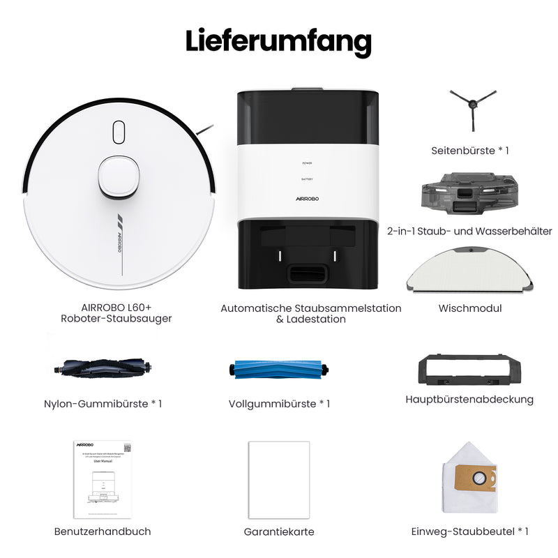 AIRROBO L60+ | 90%Neu Intelligentes Hindernisvermeiden Robot-Staubsauger