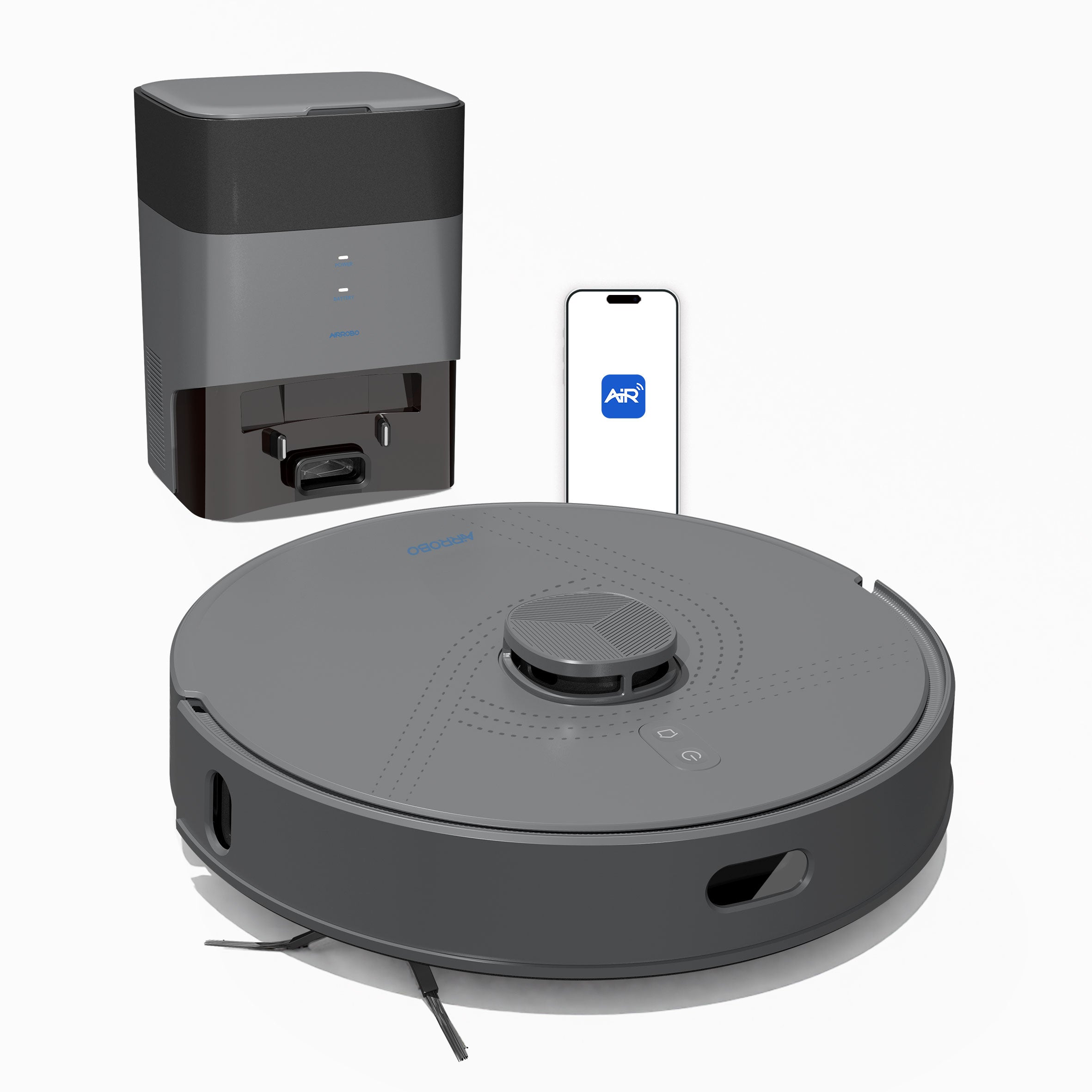 AIRROBO Saugroboter L50+ Roboterstaubsauger mit Wischfunktion und Absaugstation, 55 W, 10000 Pa Saugkraft, 75 Tage freihandige Reinigung, LDS-Navigation, Antitangle-Gummibürste, ideal für Tierhaare, 240 Min. Laufzeit